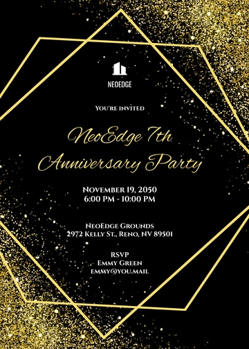 Shimmery Company Anniversary Invitation Template - Edit Online & Download