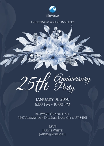 Floral Design Company Anniversary Invitation Template - Edit Online & Download