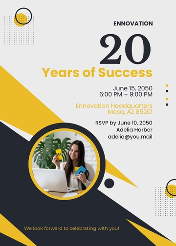 Company Anniversary Invitation Template for Customers - Edit Online & Download