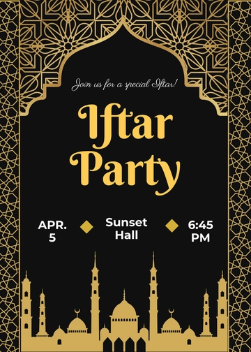Gold Ramadan-Themed Invitation Template - Download | Template.net