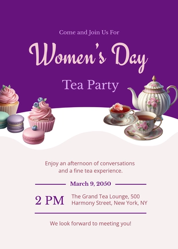 Women’s Day Tea Party Invitation Template - Edit Online & Download Women’s Day Tea Party Invitation Template - Edit Online & Download
