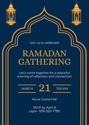 Blue Ramadan Invitation Template - Edit Online & Download