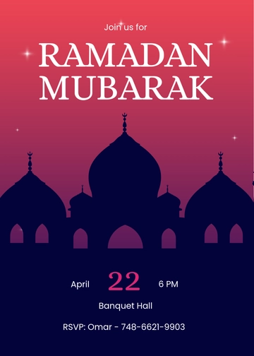 Ramadan Mubarak Invitation Template - Edit Online & Download