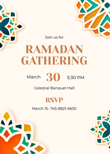 Colorful Ramadan Holiday Invitation Template - Edit Online & Download