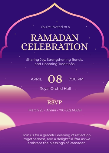 Elegant Ramadan Invitation Background Template - Edit Online & Download