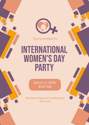 Geometric Background Women's Day Invitation Template - Edit Online & Download
