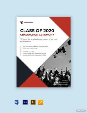 University Graduation Announcement Flyer Template