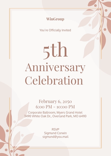 Blank Stylish Company Anniversary Invitation Template - Edit Online & Download