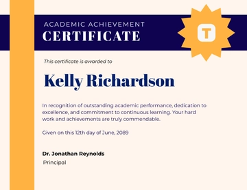 Academic Achievement Certificate Template - Edit Online & Download