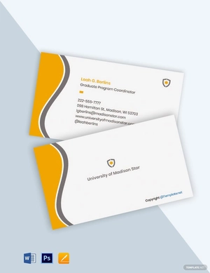 Sample University Business Card Template