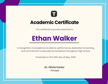 Academic Certificate Template for High Schools - Edit Online & Download