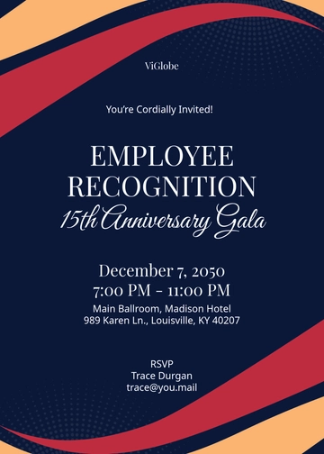 Company Recognition Anniversary Invitation Template - Edit Online & Download