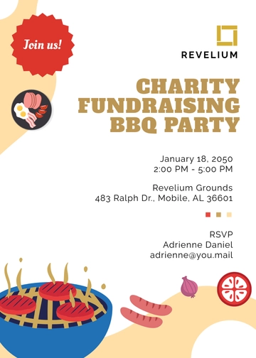 Editable BBQ Fundraising Invitation Template - Edit Online & Download