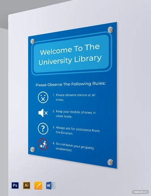University Library Signage Template University Library Signage Template