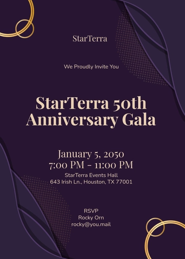 Creative Company Anniversary Gala Invitation Template - Edit Online & Download