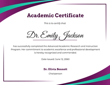 Free Professional Academic Certificate Template for Institutions to Edit Online