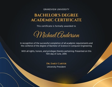 Bachelor Degree Academic Certificate Design Template - Edit Online & Download