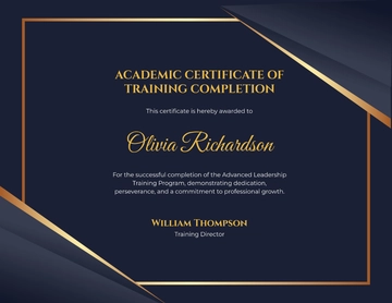 Academic Certificate Template for Training Completion - Edit Online & Download