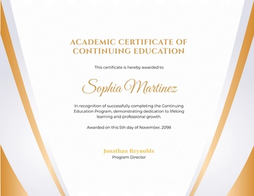 Academic Certificate Template for Continuing Education - Edit Online & Download