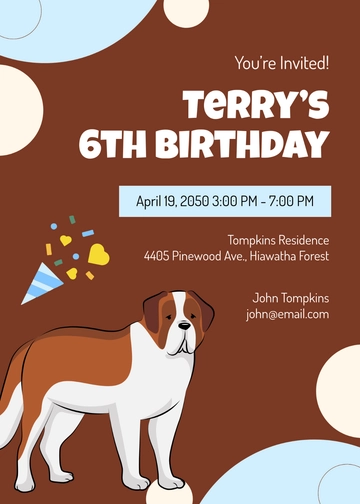 Professional Rustic Dog Birthday Invitation Template - Edit Online & Download