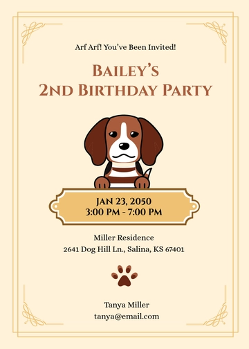 Vintage Dog Birthday Invitation Design Template - Edit Online & Download