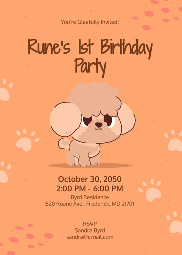 DIY Delighted Dog Birthday Invitation Template - Edit Online & Download