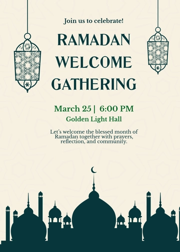 Simple Ramadan Welcome Invitation Template - Edit Online & Download