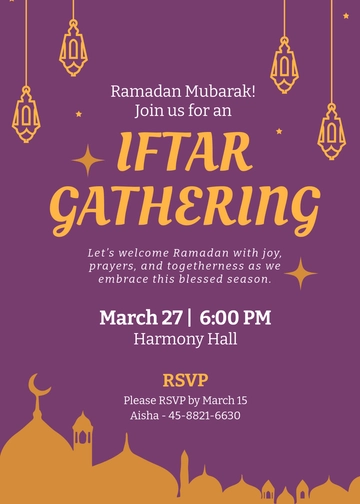 Ramadan Greeting RSVP Invitation Template - Edit Online & Download