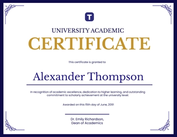 Customizable University Academic Certificate Template - Edit Online & Download