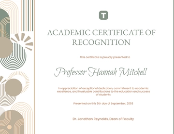 Aesthetic Academic Certificate Template for Educators - Edit Online & Download