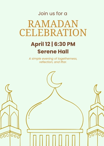 Minimalist Ramadan Invitation Design Template - Edit Online & Download