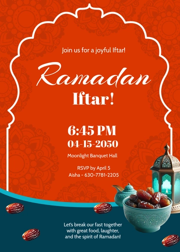 Ramadan Iftar Invitation Template - Edit Online & Download