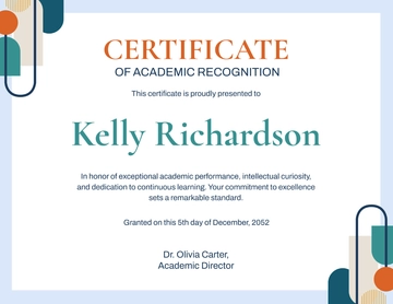 Modern Certificate of Academic Recognition Template - Edit Online & Download