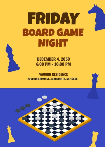 Board Game Night Invitation Template - Edit Online & Download