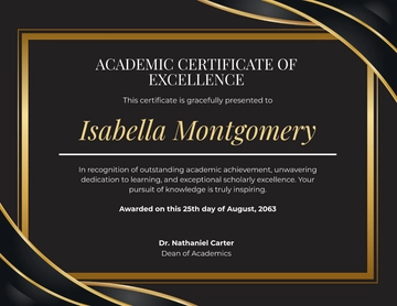 Black Gold Elegant Academic Certificate Template - Download | Template.net