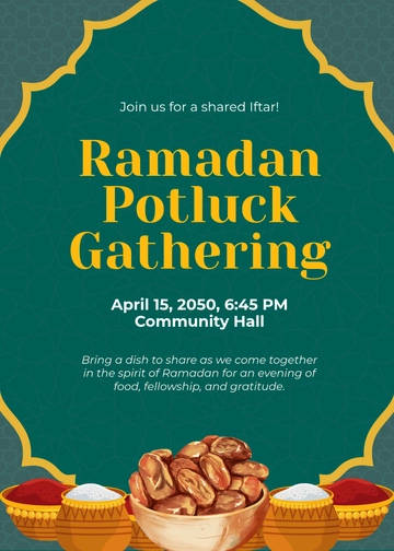 Aesthetic Ramadan Potluck Invitation Template - Download | Template.net