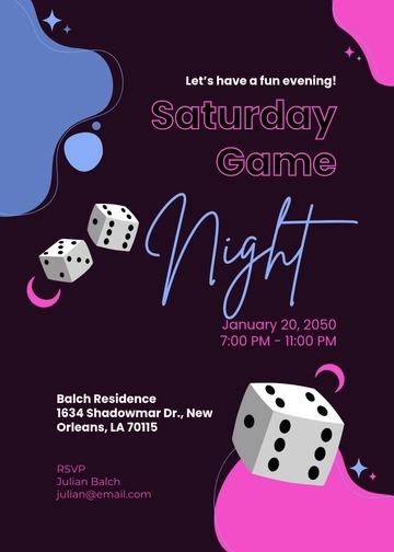 Perfect Game Night RSVP Invitation Template - Edit Online & Download