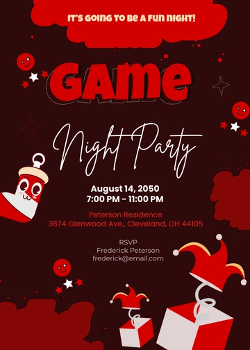 Aesthetic Funny Game Night Invitation Template - Edit Online & Download