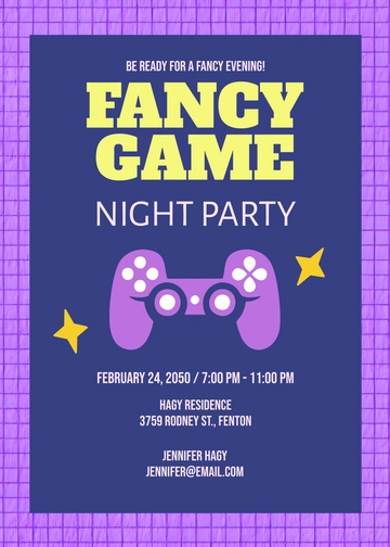 Fancy Game Night Invitation Template - Edit Online & Download