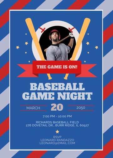 Baseball Game Night Invitation Template - Edit Online & Download
