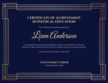 Academic Certificate Template for Physical Education - Edit Online & Download