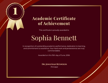 Academic Certificate Template with Seal - Edit Online & Download