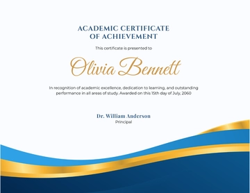 Simple Gold and Blue Academic Certificate Template - Edit Online & Download