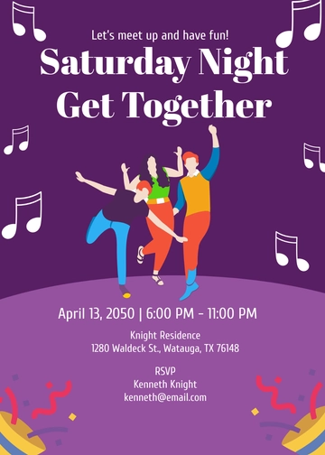 Digital Invitation for Get Together Template - Edit Online & Download