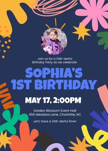 One-Derful First Birthday Invitation Template - Edit Online & Download