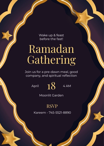 Creative Ramadan Suhoor Invitation Template - Edit Online & Download