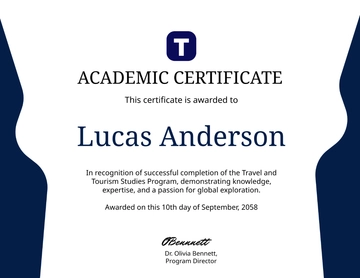 Blank Academic Certificate Template for Travel - Edit Online & Download