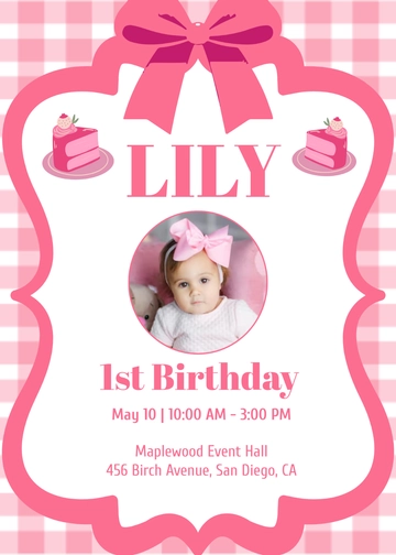 Sweet First Birthday Invitation Template - Edit Online & Download