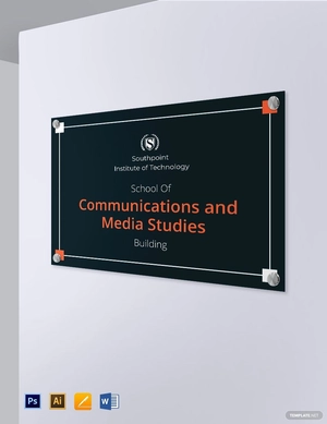 University Building Identification Sign Template