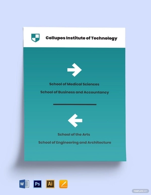 University Exterior Way Finding Sign Template